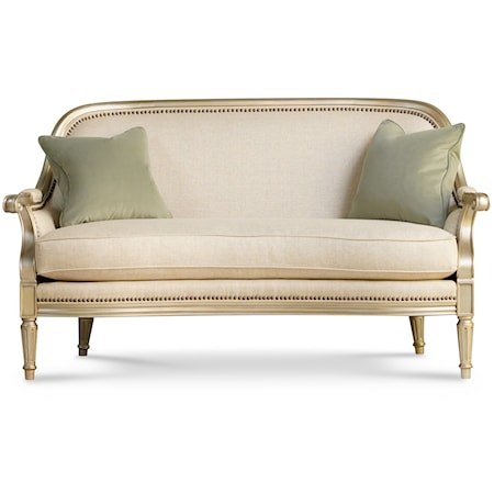 Transitional Loveseat with Nailheads
