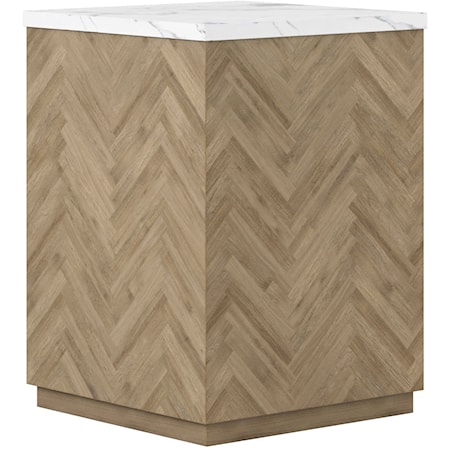 Transitional Accent Table with Stone Top