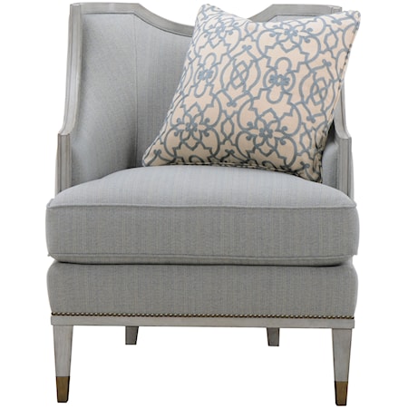 Transitional Accent Chair with Throw Pillow