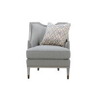 Transitional Accent Chair with Throw Pillow