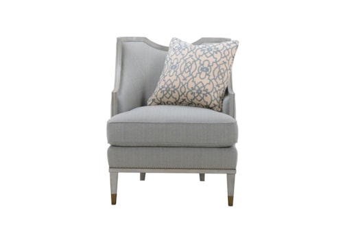 Transitional Accent Chair with Throw Pillow