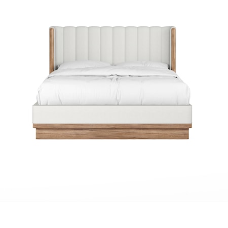 Contemporary King Upholstered Shelter Bed