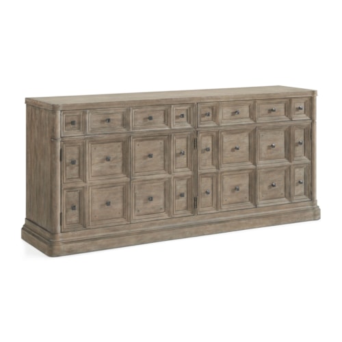 Transitional 2-Door Credenza with Adjustable Shelves