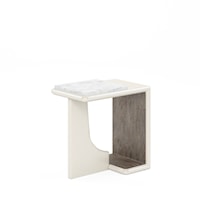 Contemporary Chairside Table With Marble Top