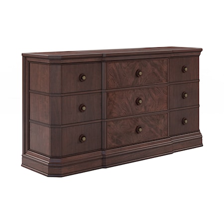 Traditional 9-Drawer Bedroom Dresser