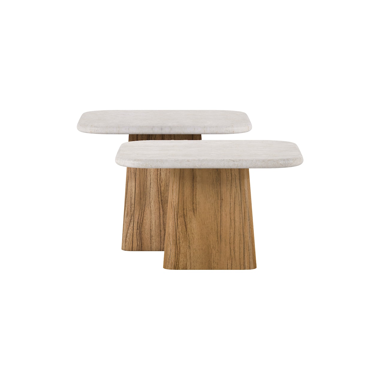 A.R.T. Furniture Inc Portico Two-Tone Bunching Tables with Travertine Top