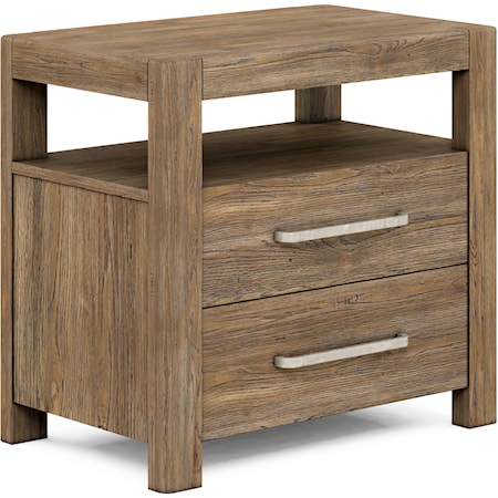 Rustic 2-Drawer Nightstand