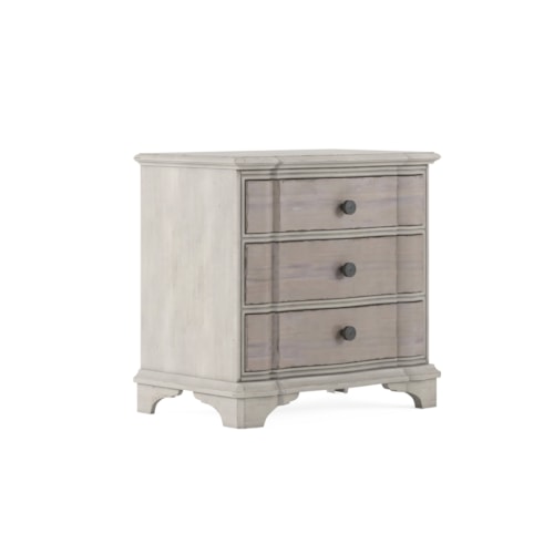 Transitional 3-Drawer Nightstand