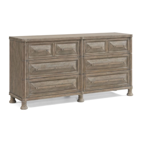 Transitional 6-Drawer Dresser with Cedar Lined Drawers