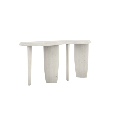 Contemporary Console Table with Wood Top