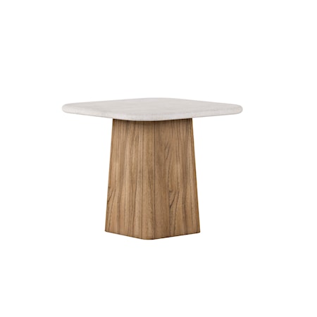 Two-Tone Accent Table with Travertine Top