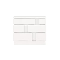 Contemporary White Plaster 3-Drawer Bedroom Accent Chest
