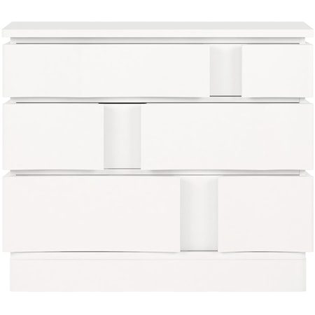 White Plaster 3-Drawer Bedroom Accent Chest