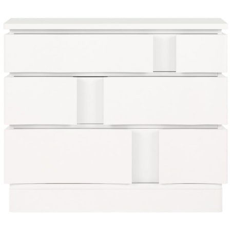 White Plaster 3-Drawer Bedroom Accent Chest