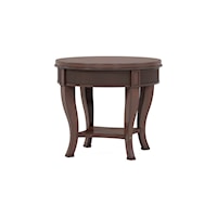Traditional Round End Table with Lower Shelf