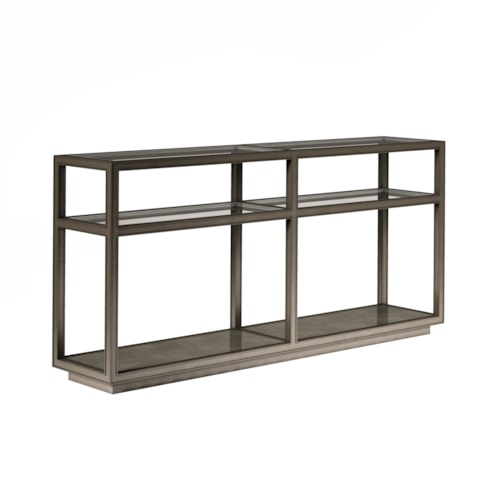 Transitional Console Table with Glass Top