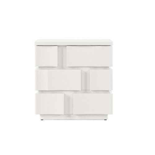 Contemporary White Plaster Chairside Table