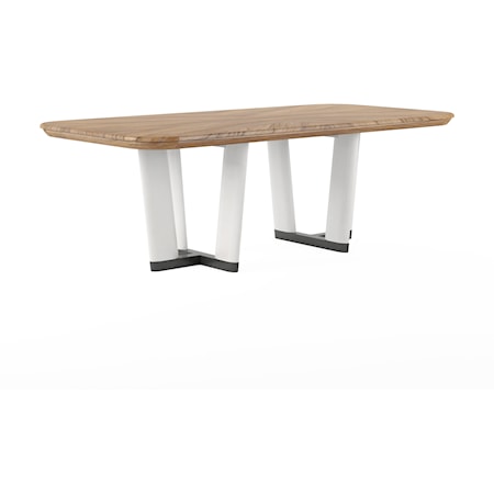 Contemporary Rectangular Dining Table with Wood Top