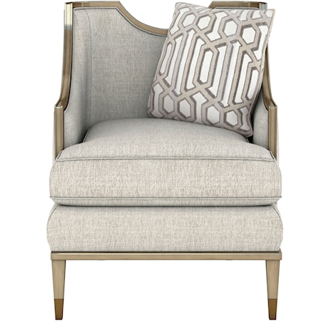 Transitional Accent Chair with Throw Pillow