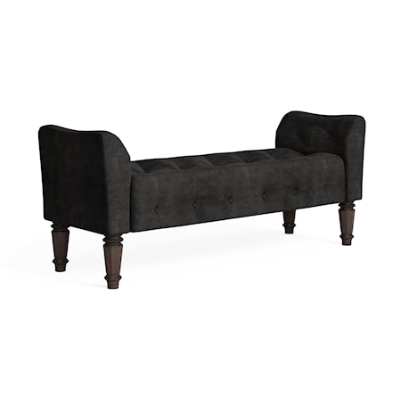 Traditional Upholstered Bench with Tufted Seat