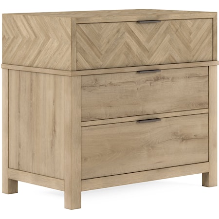 Transitional 3-Drawer Nightstand with 2 USB Chargers