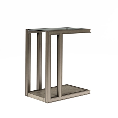Transitional Chairside Table with Lower Shelf