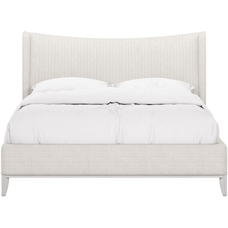 Transitional  Queen Upholstered Shelter Bed