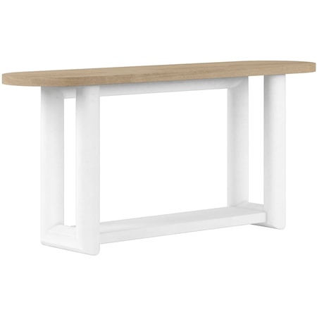 Transitional Console Table with Wood Top