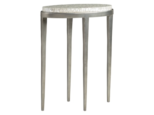 Transitional Oval Drink Table with Troca Shell Top