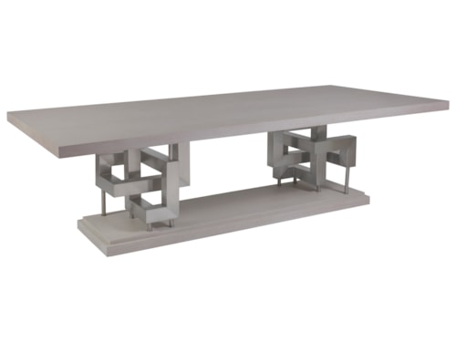 Contemporary Gray Rectangular Dining Table
