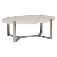 Oval Travertine Cocktail Table