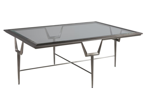 Contemporary Rectangular Metal Cocktail Table