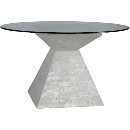 60 Inch Round Dining Table with Glass Top