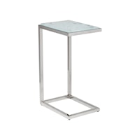 Contemporary Drink Table with Pattern Glass Top
