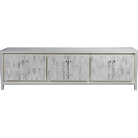 Transitional White 100 Inch TV Stand
