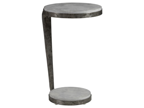Transitional Round Spot Table with Stone Top
