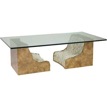 Glam Geode Cocktail Table with Glass Top