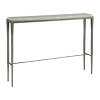 Transitional 9 Inch Depth Shallow Console Table with Troca Shell Top