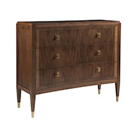 Transitional Walnut Accent Chest with 3 Drawers