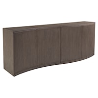 Contemporary 88 Inch Wave TV Stand w/ 4 Doors