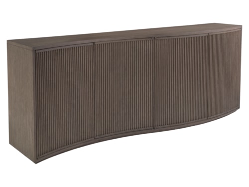 Contemporary 88 Inch Wave TV Stand w/ 4 Doors