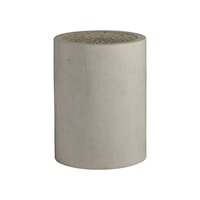 Contemporary Round Stone and Shell Drink Table