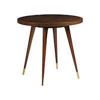 Contemporary Round Black Walnut End Table