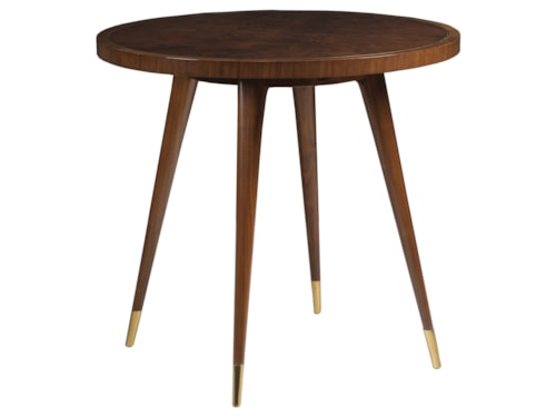 Contemporary Round Black Walnut End Table