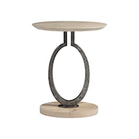 Transitional Oval Drink Table with Stone Top