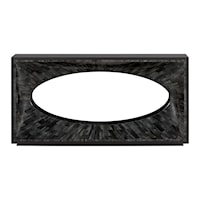 Transitional Charcoal Console Table with Faux Horn Inlay
