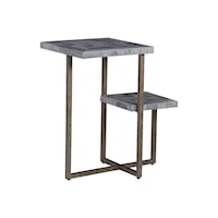 Contemporary Tier Spot Table with Gray Stone Top