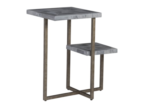 Contemporary Tier Spot Table with Gray Stone Top