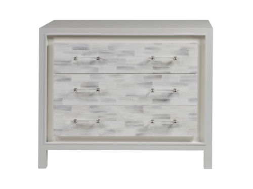Transitional White 3-Drawer Chest