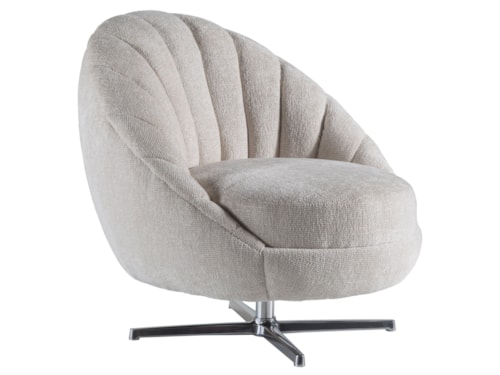 Lucille Swivel Chair with Polished Chrome Base